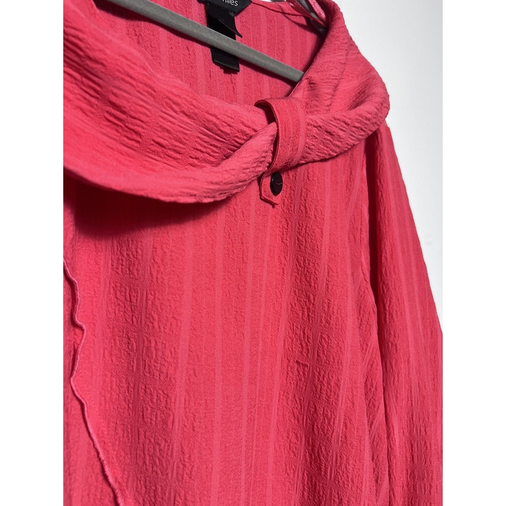 Ali Miles Blouse-Coral-2X- Cowl Neck Tunic Lagenlook Artsy Casual Office Travel - Picture 3 of 10